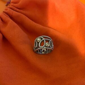 Brighton Silver Rope with Gold Accents Ring